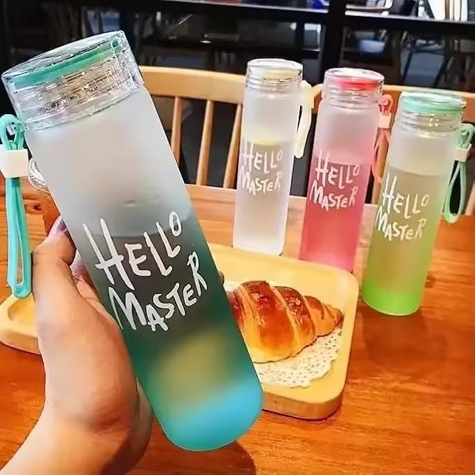 Bpa free eco-friendly colorful high borosilicate glass water bottle with handle 480ml, TL-WB03