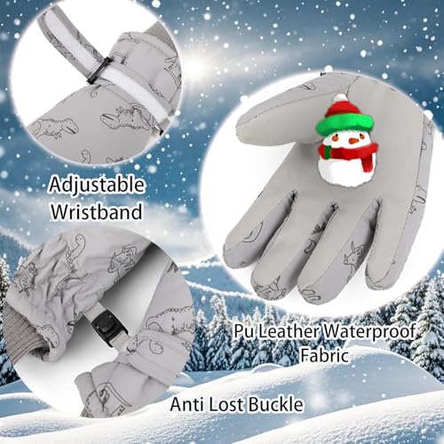 LPMOERA Kids Gloves Winter Toddler Snow Waterproof Gloves Kids Mittens For Boys Girls Ski Glove Warm Thermal Fleece
