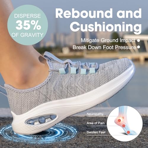 Rollstep Wide Toe Box Shoes Women Extra Wide Width Sneakers Air Cushion Road Running Shoes Ultra Light Tennis Gym Workout ...