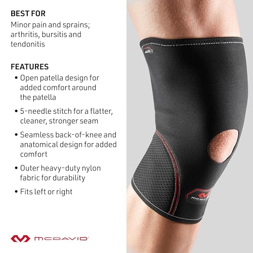 McDavid Knee Compression Sleeves Men/Women, Open Patella Knee Brace, Stabilizer for Minor Arthritis, Bursitis, Tendonitis,...
