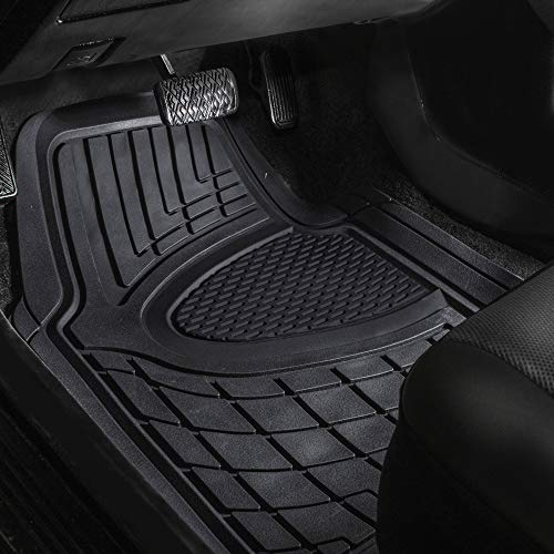FH Group Automotive Floor Mats - Heavy-Duty Rubber Floor Mats for Cars, Universal Fit Full Set, Climaproof & Trimmable Flo...