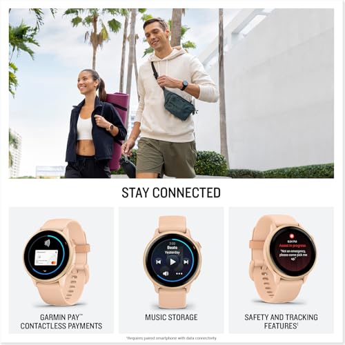 Garmin vívoactive® 6 Health and Fitness GPS Smartwatch - AMOLED Display, Up to 11 Days Battery, Metallic Pink Dawn with Ma...