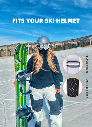 Solifo Ski Goggles for Men & Women, OTG UV400 Protection, Dual Anti-Fog Lens, Spherical Lens for for Skiing & Snowboarding