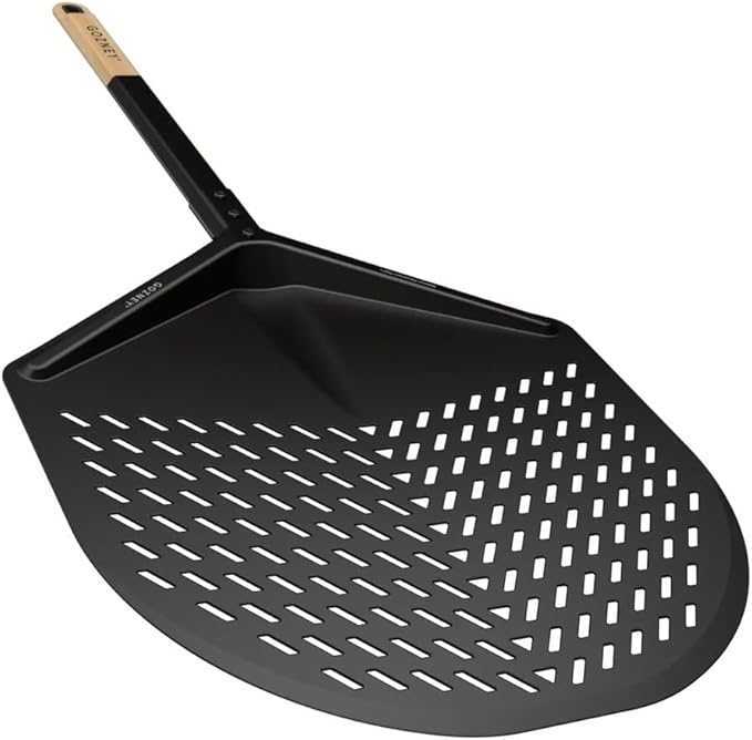 Gozney Balance Placement Peel for 14" Pizzas, Compatible with Arc & Dome Pizza Ovens, With A Perforated Aluminum Blade & Beech Wood Handle