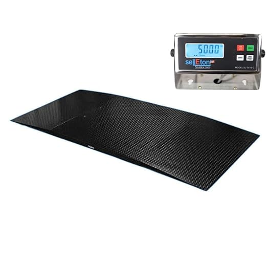 SellEton Smart Ready Floor Scale with 2 Ramps/Pallet/Warehouse/Industrial (1000 lbs x 0.2 lb, 48" x 72" (4' x 6'))