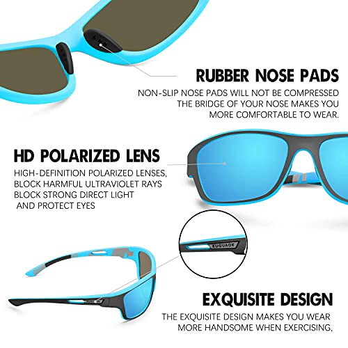 KUGUAOK Polarized Sports Sunglasses for Men Driving Cycling Fishing Sun Glasses 100% UV Protection Goggles