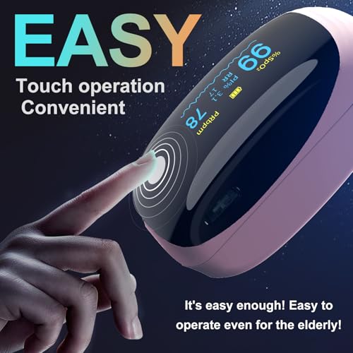 Fingertip Pulse Oximeter with Respiration Rate Monitoring, SpO2, Heart Rate, PI & RR Measurements, Blood Oxygen Rechargeab...