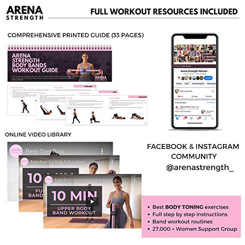 Arena Strength Long Fabric Full Body Resistance Bands Set of 4 and Pull Up Assistance Bands | Cloth Resistance Bands Loop ...