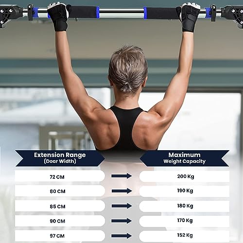 Pull Up Bar for Doorway Chin Up Bar, No Screws Door Frame Width Locking Adjustable 72-97cm (28-38 in) Body Fitness Trainin...