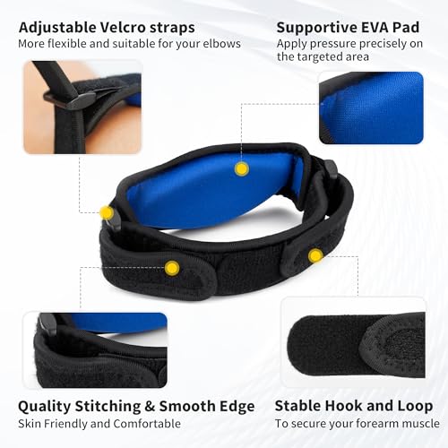 CAMBIVO 2 Pack Tennis Elbow Brace for Men & Women, Elbow Pain Relief for Tendonitis, Tennis & Golfer's Elbow, Adjustable E...