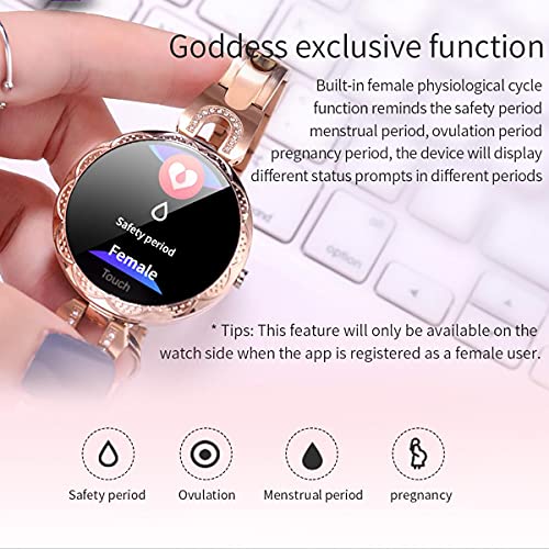 Thafikzi Smartwatch for Women Compatible for iPhone Samsung Android iOS Phones. Smart Bracelet with Female Menstrual Cycle...