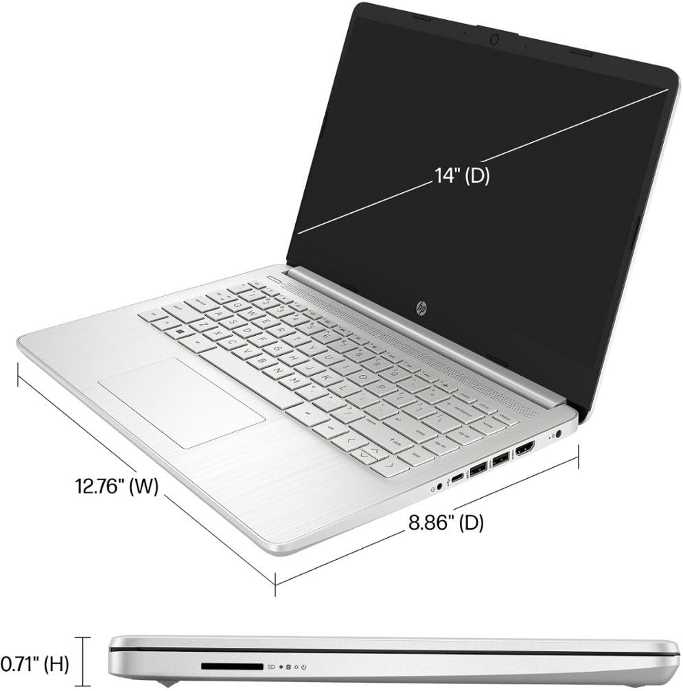 Hp 14 Ultralight Laptop For Student And Business, Intel Core N4120 (4-Core), 8Gb Ram, 128Gb Storage, 1 Year Office 365, Win 11 S