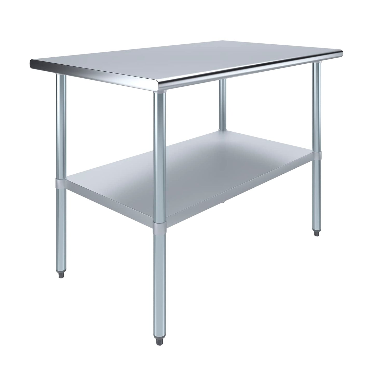 AmGood 30 in. x 48 in. Stainless Steel Work Table | Metal Kitchen Food Prep Table | NSF