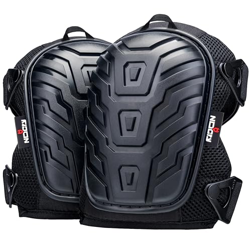 NoCry Professional Gel Knee Pads for Work with Soft Foam and Gel Cushion — Heavy Duty Cap, Reinforced Adjustable Straps, M...