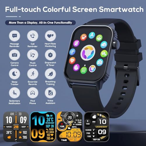 TRAUSI Smart Watch for Men, 120 Sports Modes Smartwatch with 1.83" HD Display, Heart Rate/Sleep Monitor, Music Control, Bl...