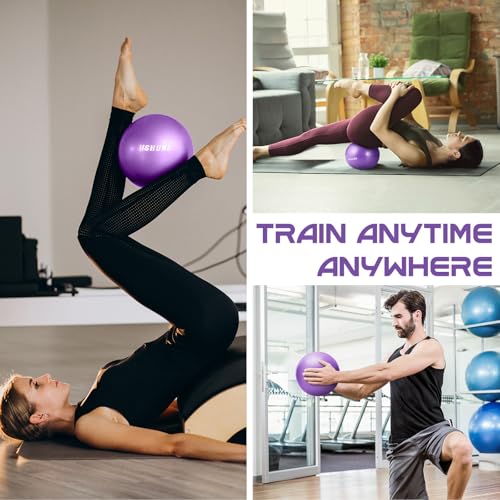 jjshund Pilates Ball, 9 Inch Small Exercise Mini Soft Workout Yoga Ball with Exercise Guide, for Home Gym Yoga, Pilates, C...