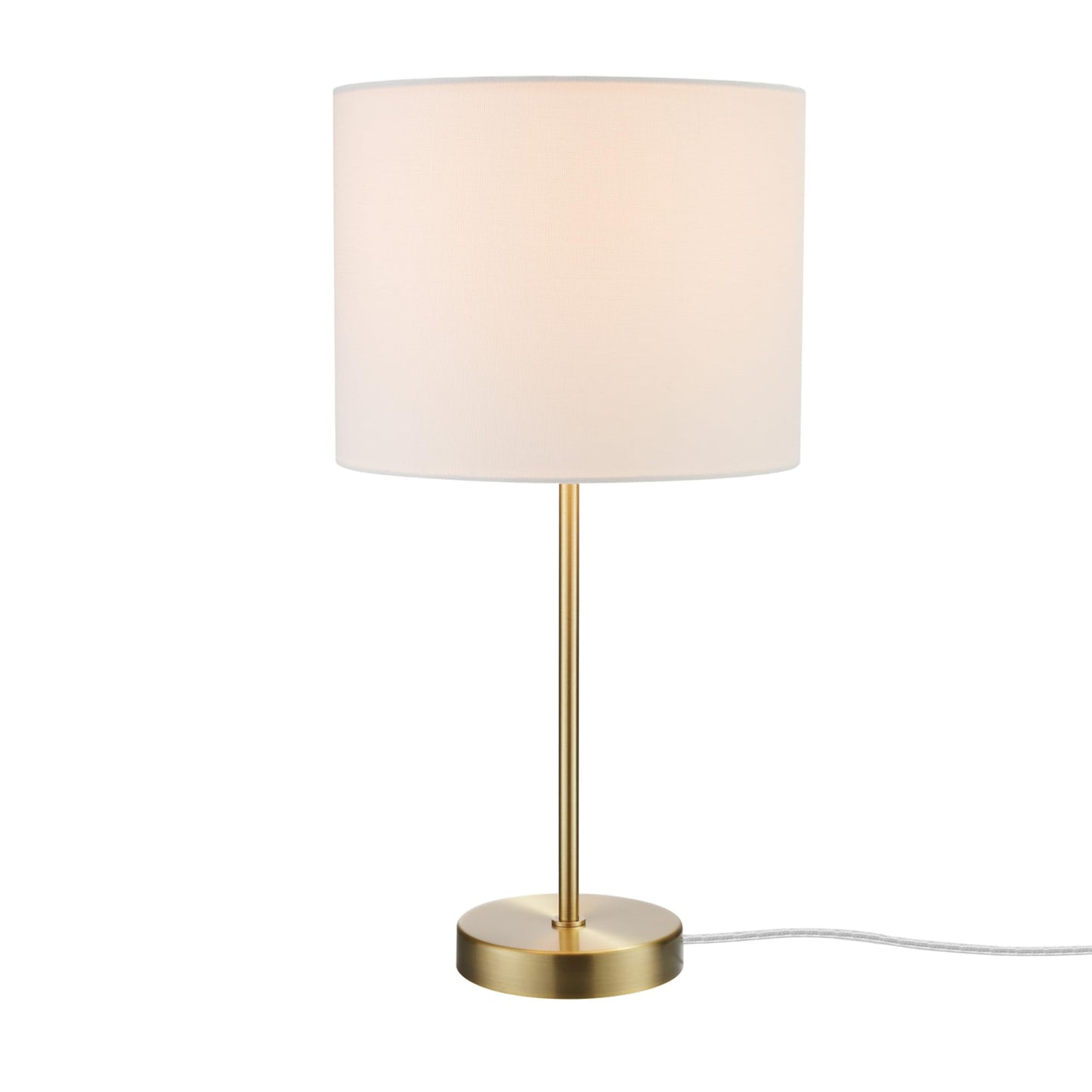 Globe Electric 67539 Versa 19 Table Lamp - Matte Gold, Metal With White Linen Shade, On/Off Switch