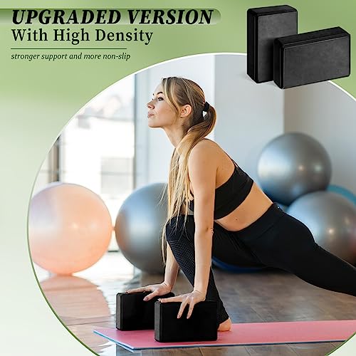 Yilloog 20 Pcs Foam EVA Yoga Blocks - High Density Non Slip Supportive Foam Blocks - Lightweight Black Yoga Bricks - Props...