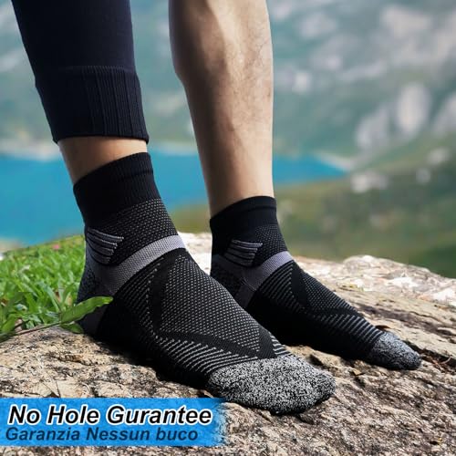 HIKERHEAVENLAR Compression Quarter Hiking Sports Socks Men Women Walking Running Cycling Socks Cushion Fast-drying Breathable