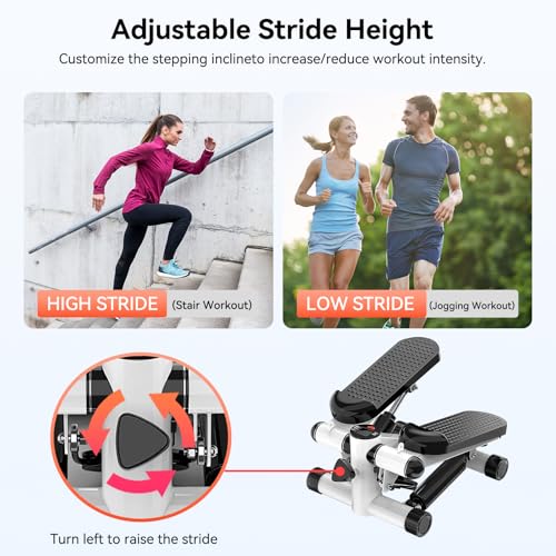 Joxir Steppers for Exercise at Home, Mini Stepper with Resistance Bands for Full Body Workout, Portable Stair Stepper for ...