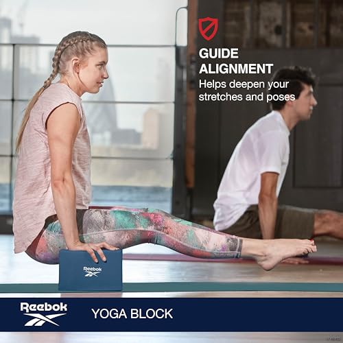 Reebok Solid Yoga Block, 4” x 6” x 9” Yoga Brick with Lightweight Support for Flexibility, Balance & Alignment, Portable F...