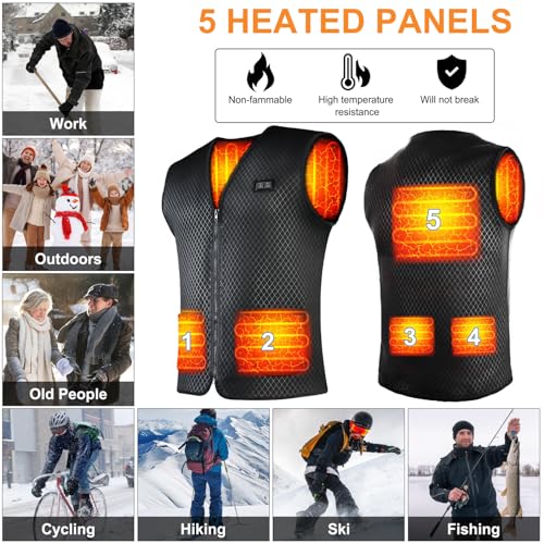 TZLLMFU Heated Vest for Men Women - Heating Vest with Battery, Dual-Control Heated Clothing for Cycling Hunting Hiking