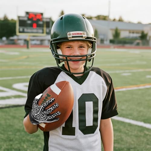 WATSAVPUP Youth Football Gloves Kids Silicone Grip Sports Receiver Gloves with Super Stick Ability for Enhanced Game Exper...