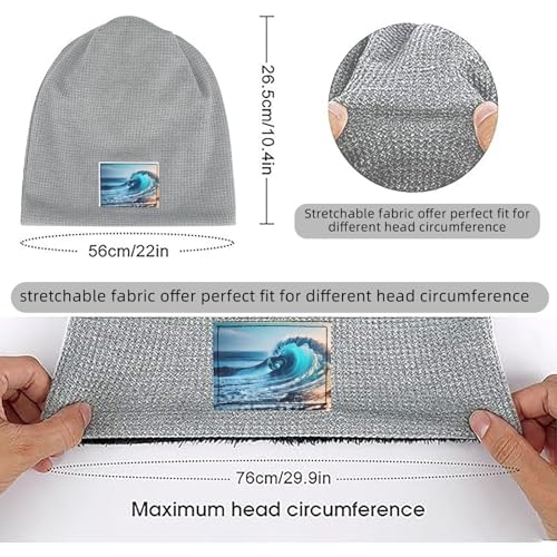 Ocean Sea Wave Print Lightweight Waffle Pullover Hat Men Women Winter Headwear Outdoor Camping Travel