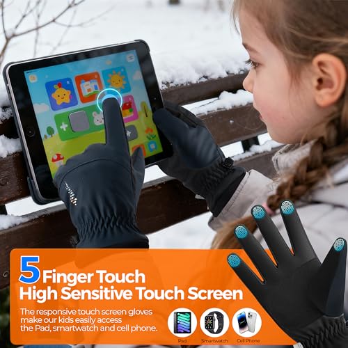 rivmount Kids 3M Ski Gloves Touchscreen Waterproof Warm for Boy Girl Youth Outdoor Skiing Cycling Snow Winter