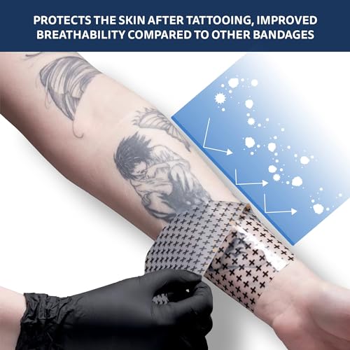 Recovery Aftercare Derm Shield Tattoo Cover Up Patch - Latex-Free & Waterproof Tattoo Aftercare Bandage - Transparent Matt...