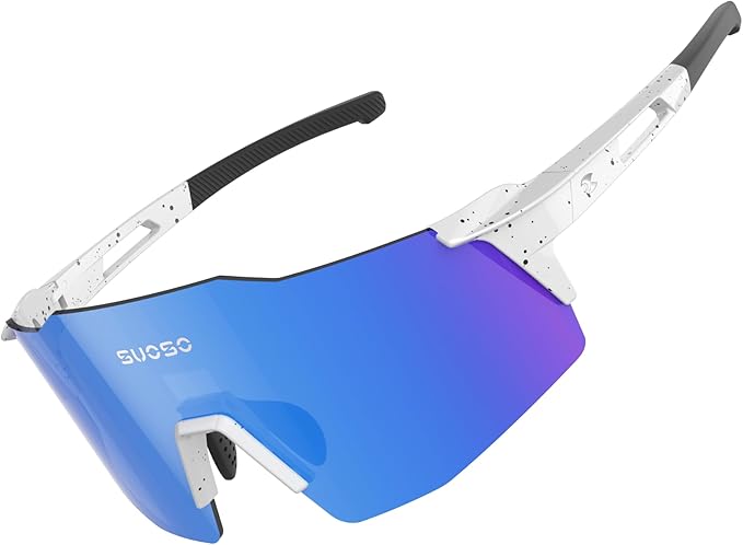 suoso Sports Cycling Sunglasses for Men: Lightweight UV Protection Polarized Sun Glasses for Youth Baseball Softball Running