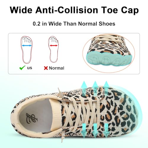 LeIsfIt Women's Barefoot Shoes Slip-On Sneakers Wide Toe Box Minimalist Shoes for Walking Hiking Trail Running