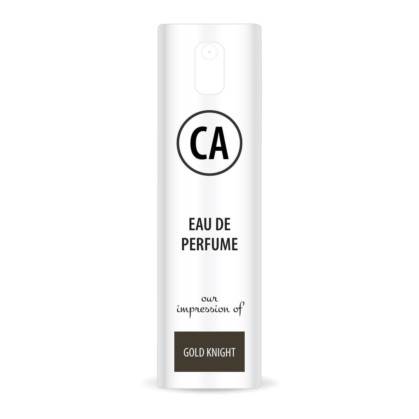 CA Perfume Impression of Gold Knight for Men Eau De Parfum Amber Woody Scent Long Lasting Cologne for Men Travel Size TSA Ready for Day and Night Wear 0.33 Fl Oz 10ml