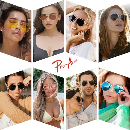 Pro Acme Aviator Sunglasses for Men Women Classic Polarized UV400 Protection