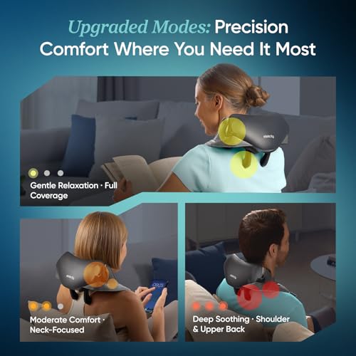 Etekcity FSA Eligible Cordless Neck Massager for Pain Relief Deep Tissue, Shiatsu Shoulder Massager with Heat, Massage Too...