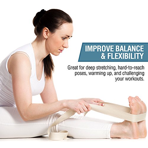 2-PACK or 5-PACK Yoga Exercise Adjustable Straps 8Ft | BONUS eBook | with Durable D-Ring For Pilates & Gym Workouts | Hold...