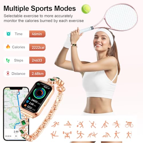 Smart Watches for Women,Fitness Tracker Watches with Sleep Monitor/Heart Rate/Blood Oxygen,IP68 Waterproof FitnessTracker ...