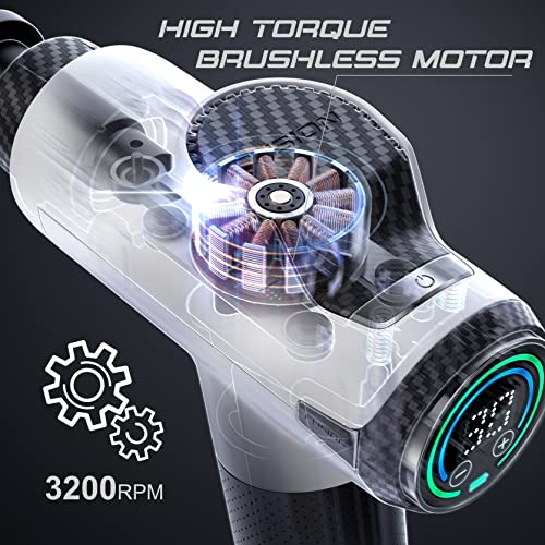 Fusion Black Pro Deep Tissue Massage Gun for Athletes - Percussion Muscle Massager for Pain Relief and Relaxation - Chirop...