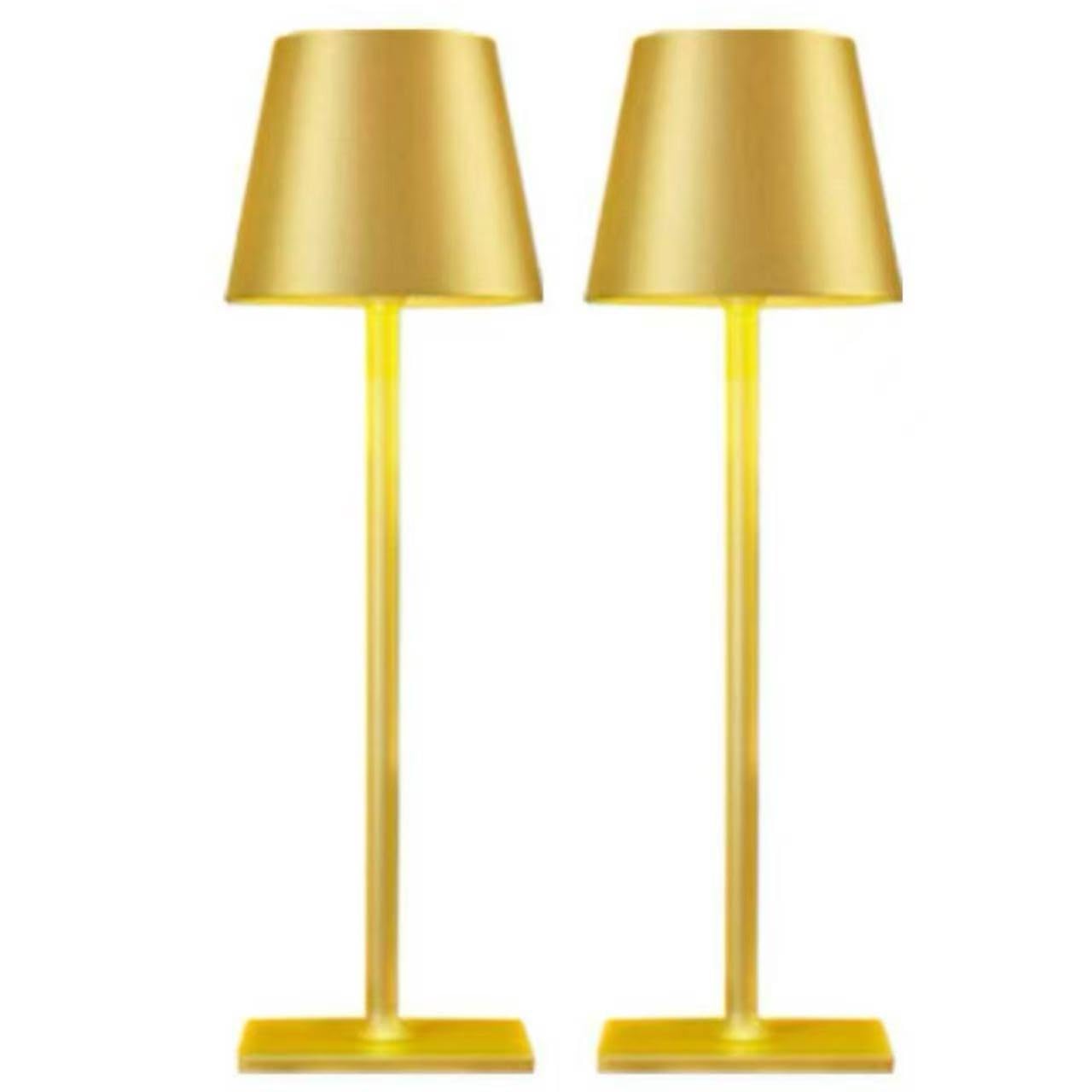 LamparaDecor Gold LED Cordless Table Lamps Set of 4, Rechargeable Metal Lighting for Outdoor and Indoor Use, Model Lamparadecor-CL-4PACK-Gold