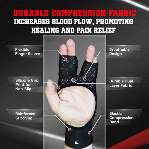Grappz Finger Support Athletic Compression Gloves – Athletic Buddy Tape & Trigger Finger Splint Alternative – Finger Sleev...