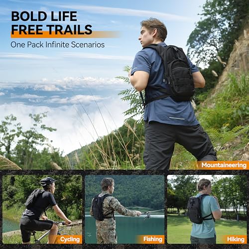 MARCHWAY Tactical Molle Hydration Pack with 2.5L TPU Water Bladder, Low-Profile Organized Military Backpack for Hiking, Cy...