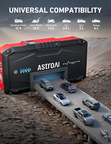 AstroAI S8 Car Battery Jump Starter, Car Jumper Starter Battery Pack for Up to 6.0L Gas & 3.0L Diesel Engines, 12V Portabl...