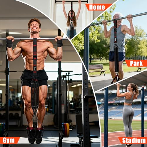 Pull Up Assistance Bands, Heavy Duty Resistance Bands with Handles, Exercise Band with Door Anchor, Adjustable Workout Ban...