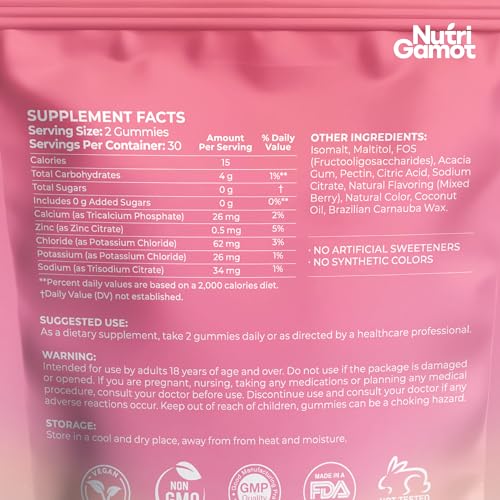 NutriGamot Electrolyte Hydration Gummies Sugar Free | Mixed Berry Flavor - 5 Essential Electrolytes for Runners, Post-Work...