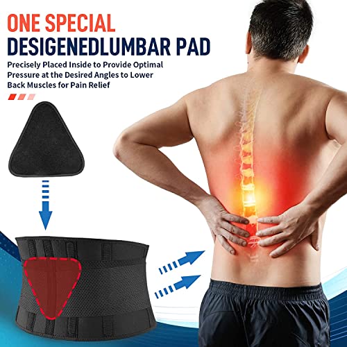 FEATOL Back Brace for Lower Back Pain, Back Support Belt for Women & Men, Breathable Lower Back Brace with Lumbar Pad, Low...