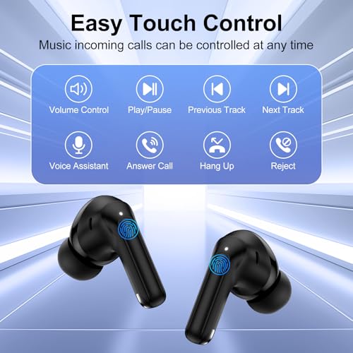 Earbuds Wireless Bluetooth 5.4 Headphones in Ear Buds with Mic for Samsung Galaxy S25 Ultra S25 FE/Edge A17 A36 S24 FE S2...