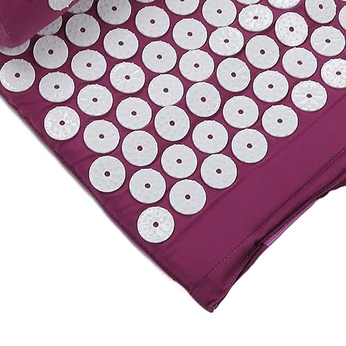 ZJchao Acupressure Mat Set, Muscle Relaxation Stress Reduction Acupuncture Pillow and Mat Kit Point for Sleeping Aid & Rec...