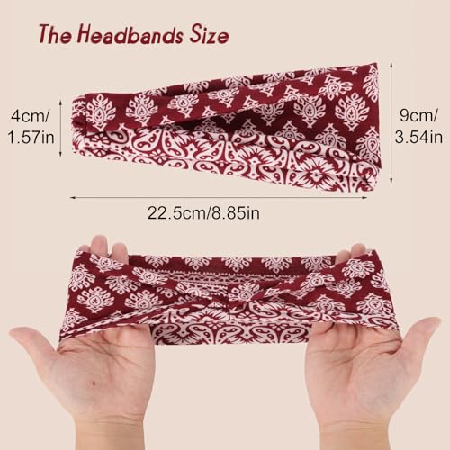 obeoby 8 Pack Headbands for Women, Boho Style Headbands Non Slip Fashion Wide Hairband Boho Outfits Accessories for Women ...