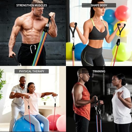 Resistance Bands, Exercise Bands Set for Working Out, Resistance Bands with Handles, Home Gym Workout Bands, Fitness Equip...