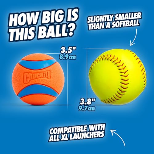 Chuckit! Ultra Ball Dog Toy - Size XL - For Dogs 100+ lbs - Made from Durable Rubber - Super Bouncy - Floats in Water - 3....